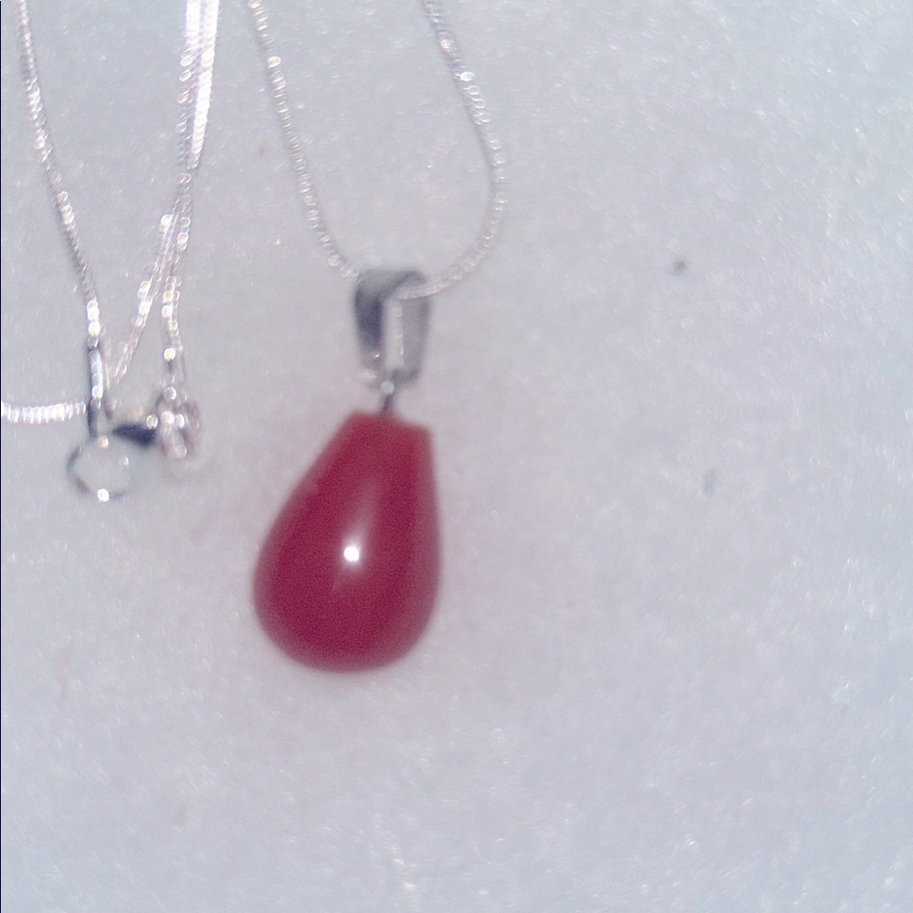 Boho Carnelian Agate Sterling Silver 24” Necklace - Picture 5 of 5